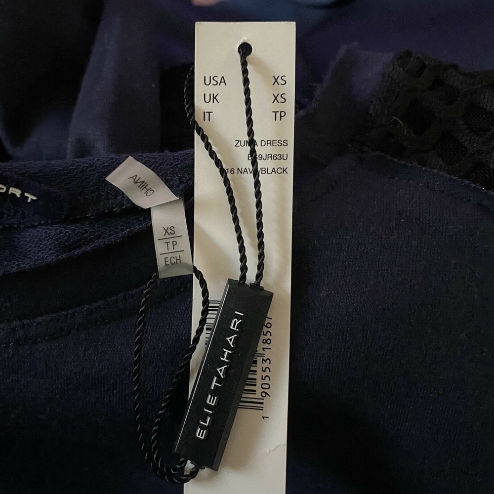 Elie Tahari Sport Zuma Long Sleeve Navy Blue Dress Size XS NWT - Picture 8 of 9
